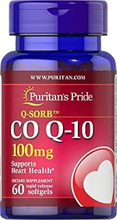Q-Sorb CoQ10 de 100 mg, apoya la salud del corazón, 60 cápsulas blandas de liberación rápida de Puritan's Pride, 60 unidades