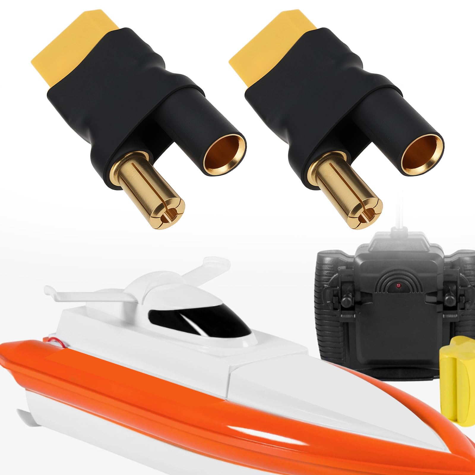 EMSea 2 PCs XT60 Female to 5.5mm Bullet Banana Adaptor Connector Compatible with LiPo for RC Projects - Image 2
