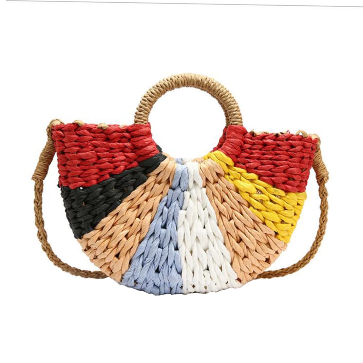 Borsa Intrecciata in Paglia Capiente, Borsello a Tracolla Fashion | Atmosfera Estiva, Stile Creativo e Distintivo, Formato Pouch per Shopping e Lavoro
