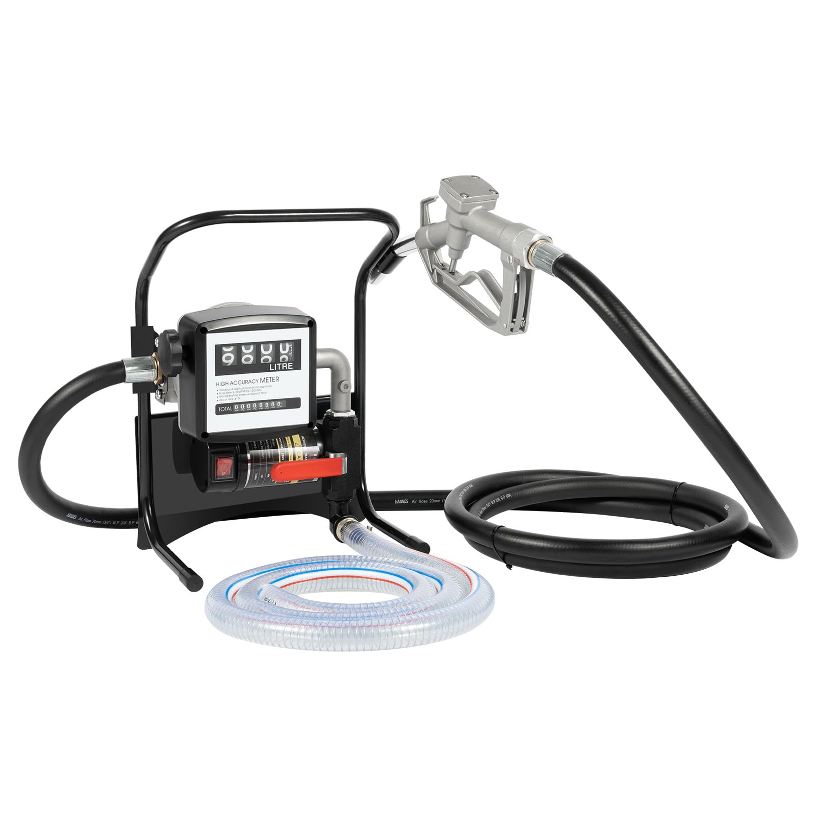 220V Dieselpumpe Selbstansaugend 200W 45L/Min Elektrische Kraftstoffpumpe Heizölpumpe mit Zapfpistole, Ölabsaugpumpe 230V Ölpumpe KFZ für Diesel & Heizöl, Professionelle Umfüllpumpe