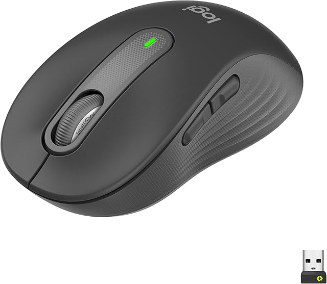 Logitech Signature M650 Mysz bezprzewodowa - małe i średnie dłonie, 2-letnia żywotność baterii, ciche kliknięcia, programowalne przyciski boczne, Bluetooth, PC/Mac/wiele urządzeń/Chromebook - Grafit