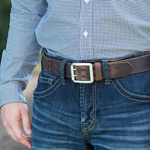 Ridgeline Trail Belt - Full Grain Leather Belt with Certified Nickel Free Double Pin Buckle3