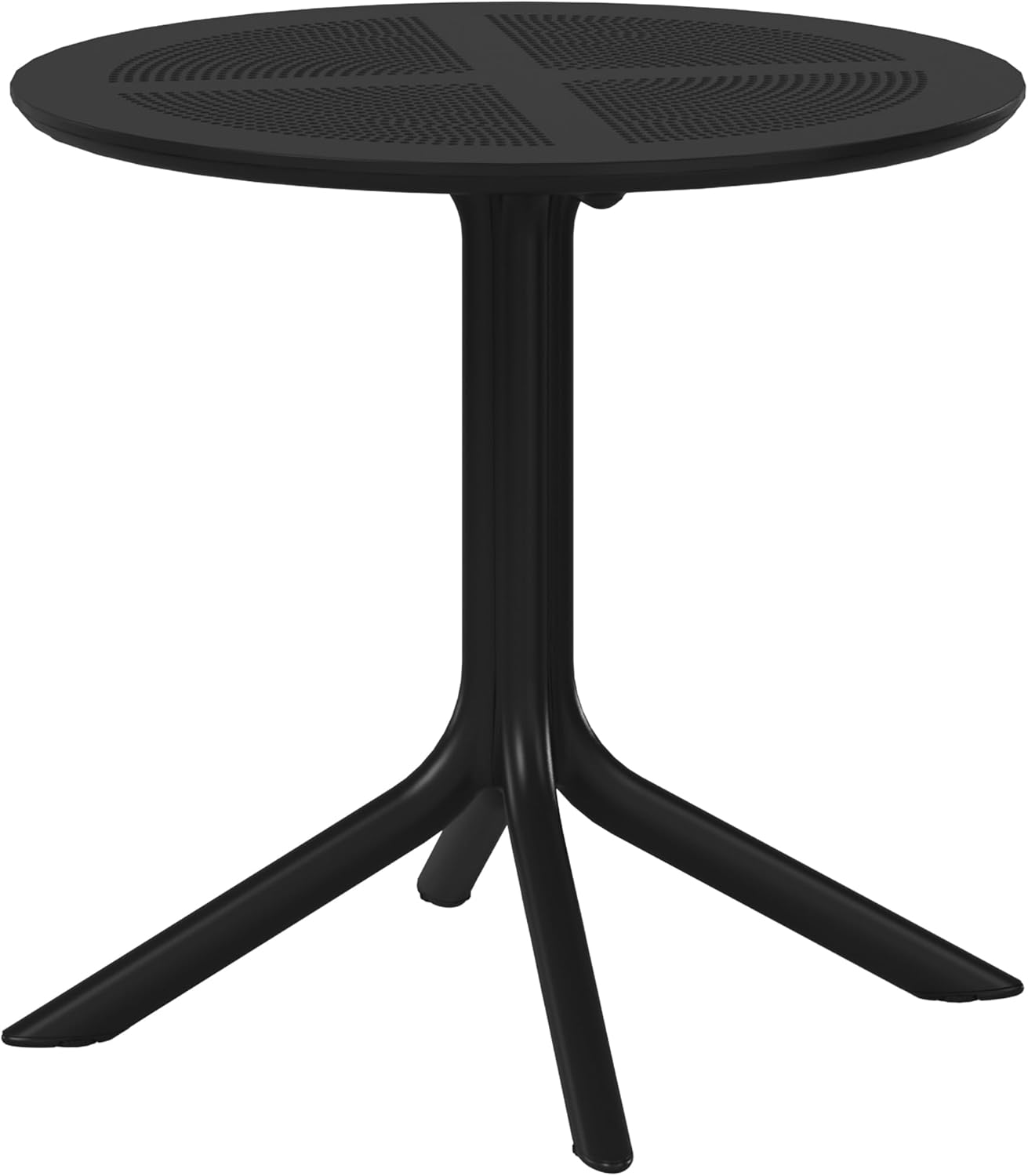 Costaelm Round Outdoor Dining Table, Patio Side Table, Weather Resistant PP Backyard Table for Poolside Deck Porch Lawn Garden, White