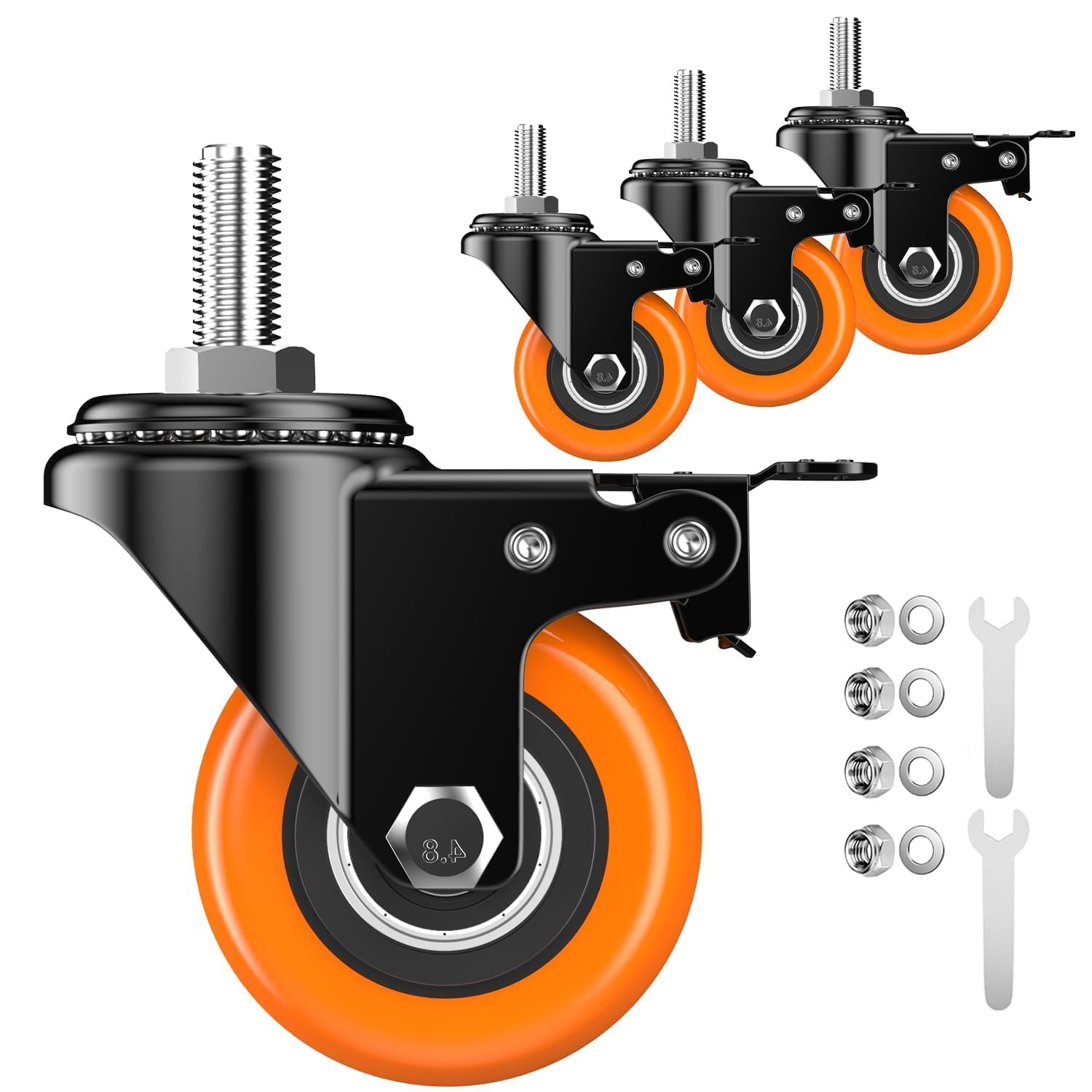 Heavy Duty Stem Casters - 2000lbs Load Capacity -24 Heavy Duty Stem Casters - 2000lbs Load Capacity -24