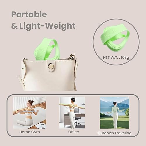 Miniatura 6 de Figura 8 Banda de resistencia, 25 libras, banda elástica de ejercicio de silicona para estiramiento de yoga y fisioterapia - para ejercicios de