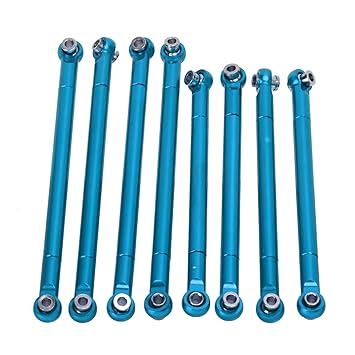 Metal Tie Rod Connecting Rod, Lightweight Aluminum Alloy Reliable Flexible Full Car Tie Rod Durable Stable for MN86 RC Car(Blue)