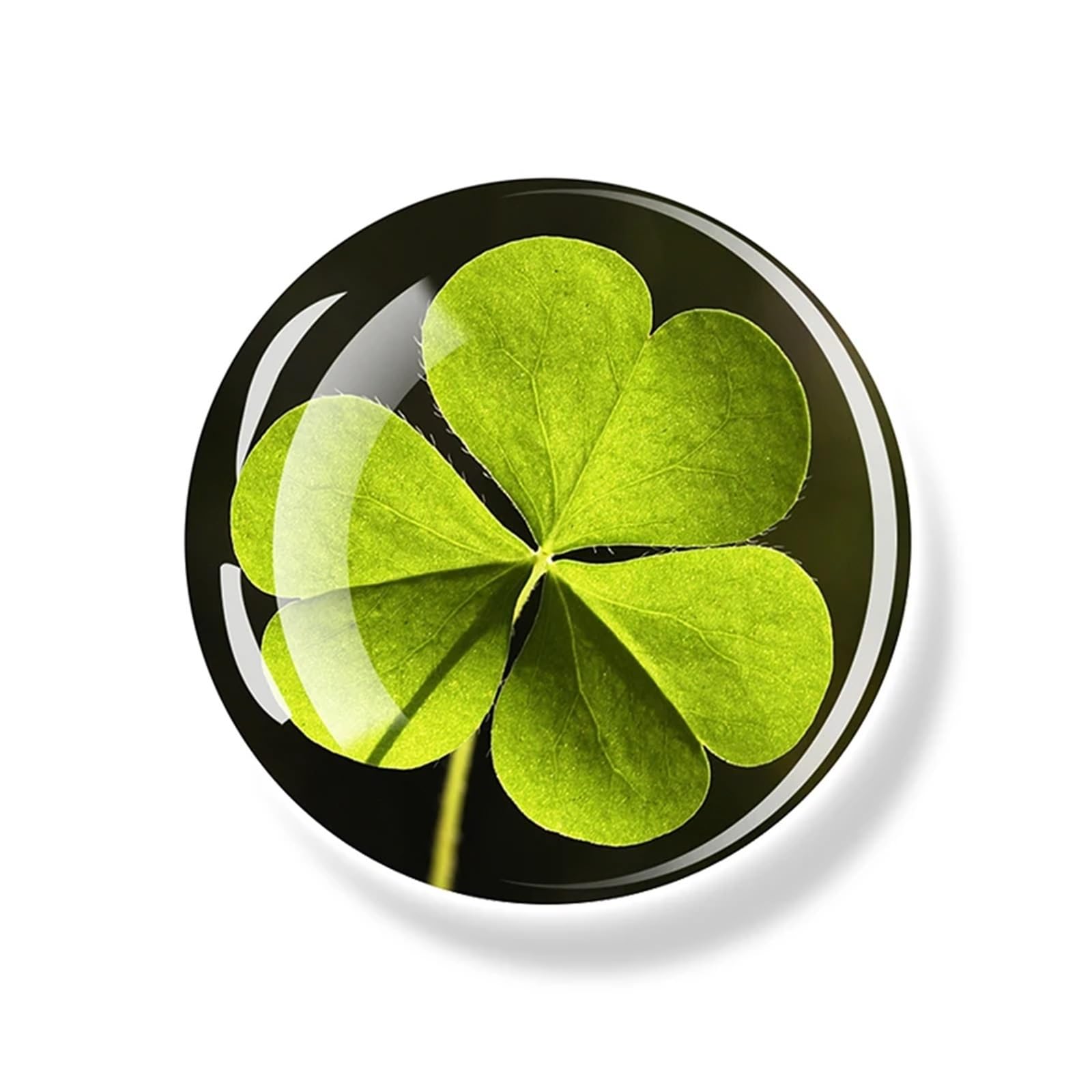 Glass Magnets 6pcs Clover Magnet Fridge Shamrock Stickers Four Leaf Lucky Glass Dome Refrigerator Magnets Home Decor(Color-07)