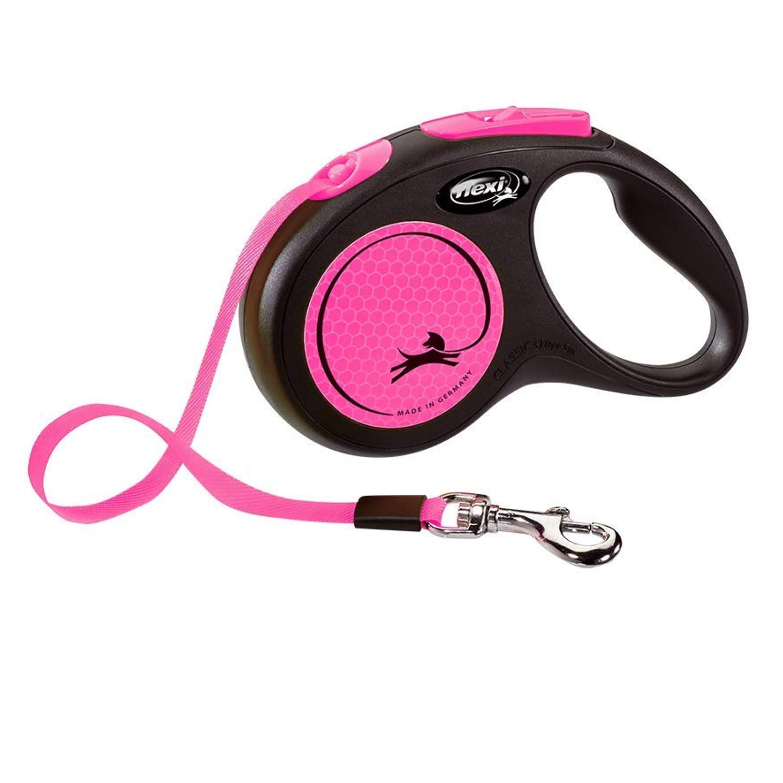 Flexi Retractable Dog Leash, New Neon Tape Leash, Anti-Slip Grip Handle, 5m/16 ft., Holds up to 15 kg, Suitable for Small Dogs, Pink (B096FZ92RW) Amazon Price History, Amazon Price Tracker