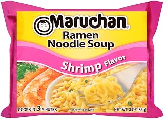 Maruchan Shrimp Flavor Ramen Noodle Soup, 3 oz - Instant Authentic Taste, Versatile Quick Meals