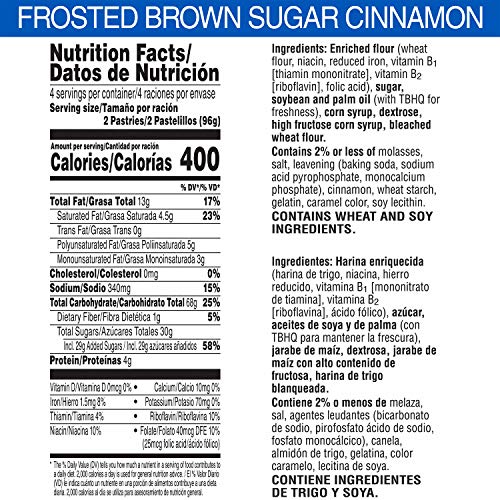 Image of Pop-Tarts, Breakfast Toaster Pastries, Frosted Brown Sugar Cinnamon, Proudly Baked in the USA, 13.5oz Box (Pack of 8)