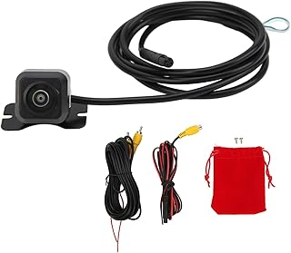 Câmera de Visão Traseira, AHD Câmera Reversa de Visão Traseira 170° Visão Noturna IP68 À Prova D' Água com Linha de Referência CVBS para Carros 12V Van Caminhões RVs