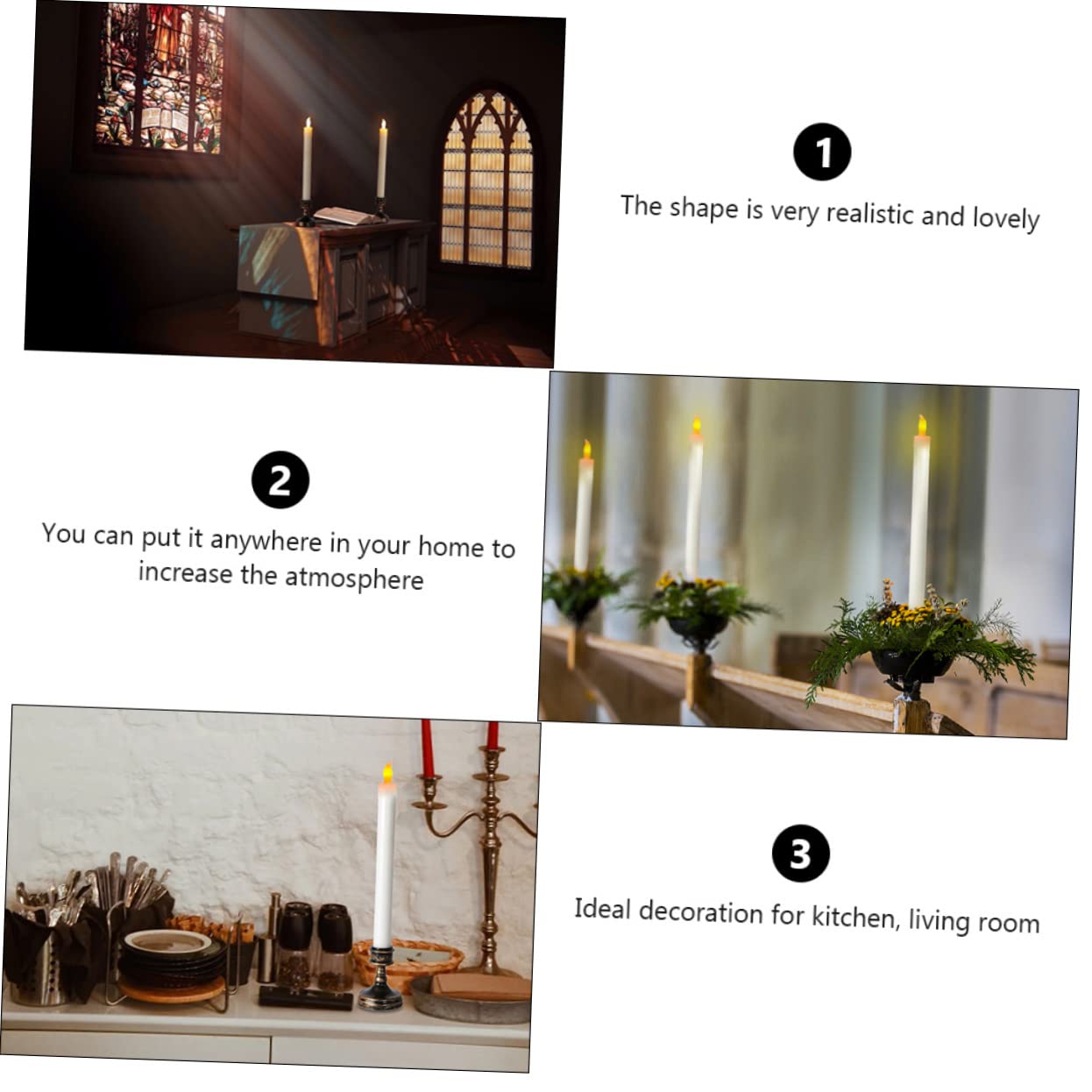 8pezzi Candela Led Per Decorazioni Festive e Matrimoni e Batteria Base Inclusa