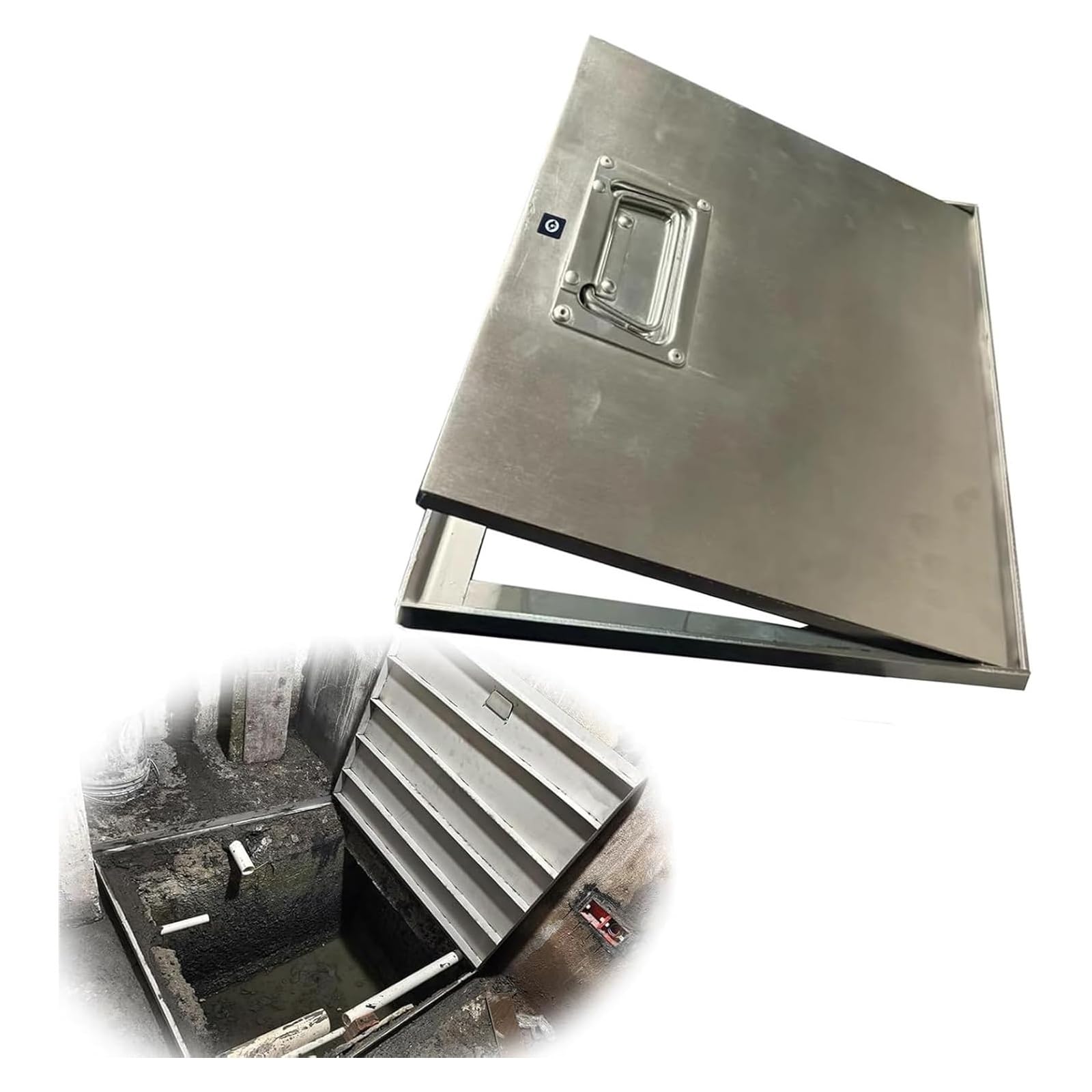 Trappe de sol verrouillable en acier pour vide sanitaire et cave