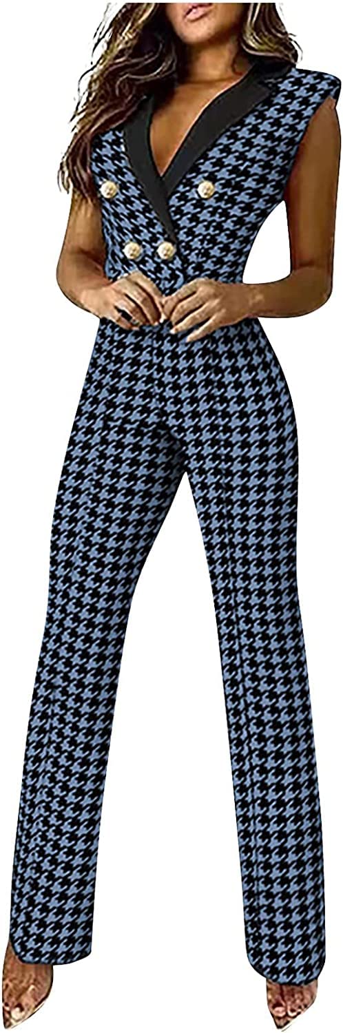 Vagbalena Mono de Fiesta de Boda para Mujer, Mono Largo Elegante a la Moda con Cuello en V, Mono Festivo para Mujer, Mono para Invitados de Boda, Conjunto de Pantalones sin Mangas