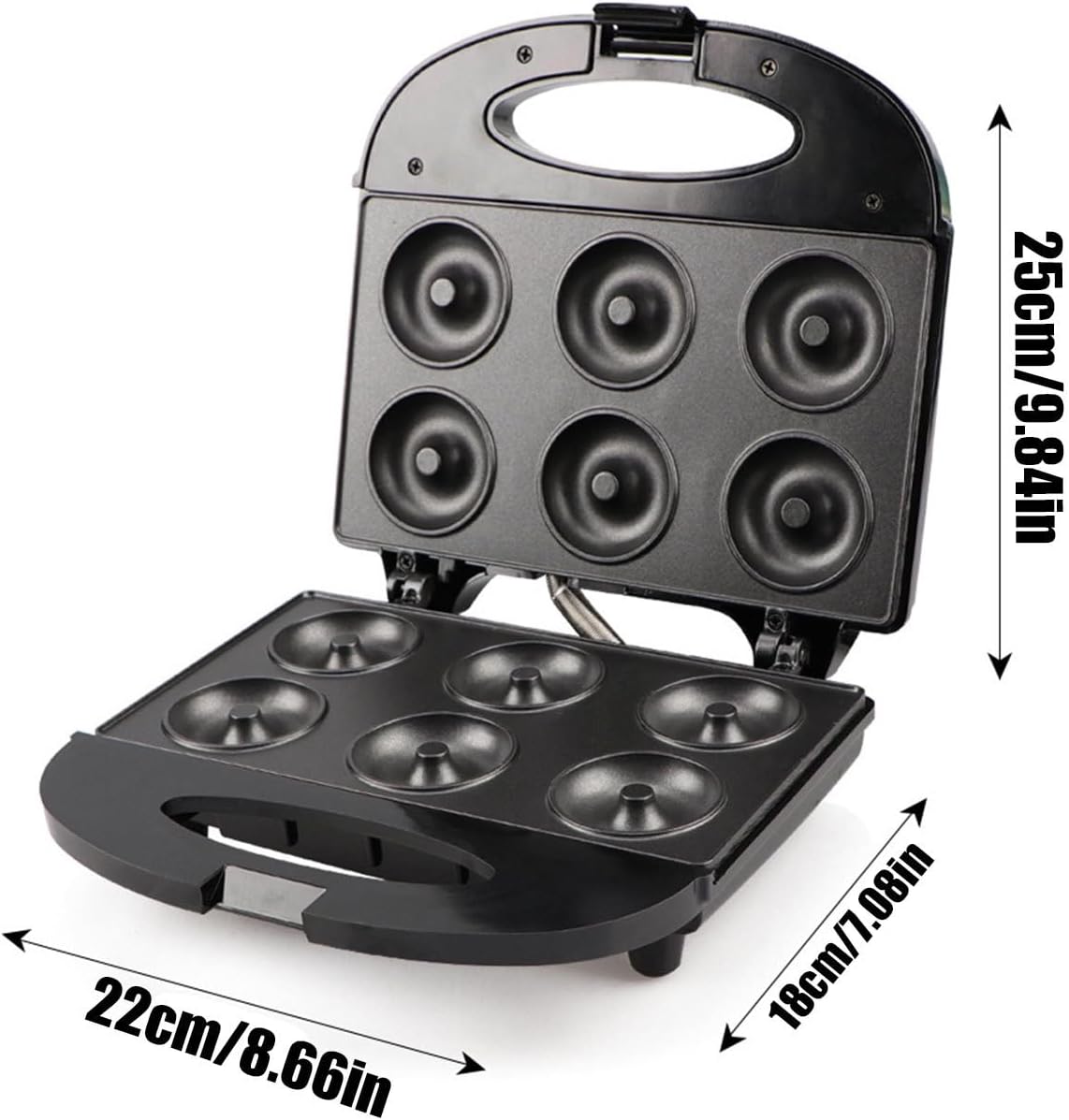 Mini Donut Maker - 6-Hole Non-Stick Donut Baking Appliance | 750W Breakfast Machine,for Kitchen Home Breakfast Dessert Snack Treat Muffin Cooking