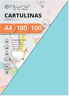 Pack 100 Cartulinas Color Azul ClaroTamaño A4 180g