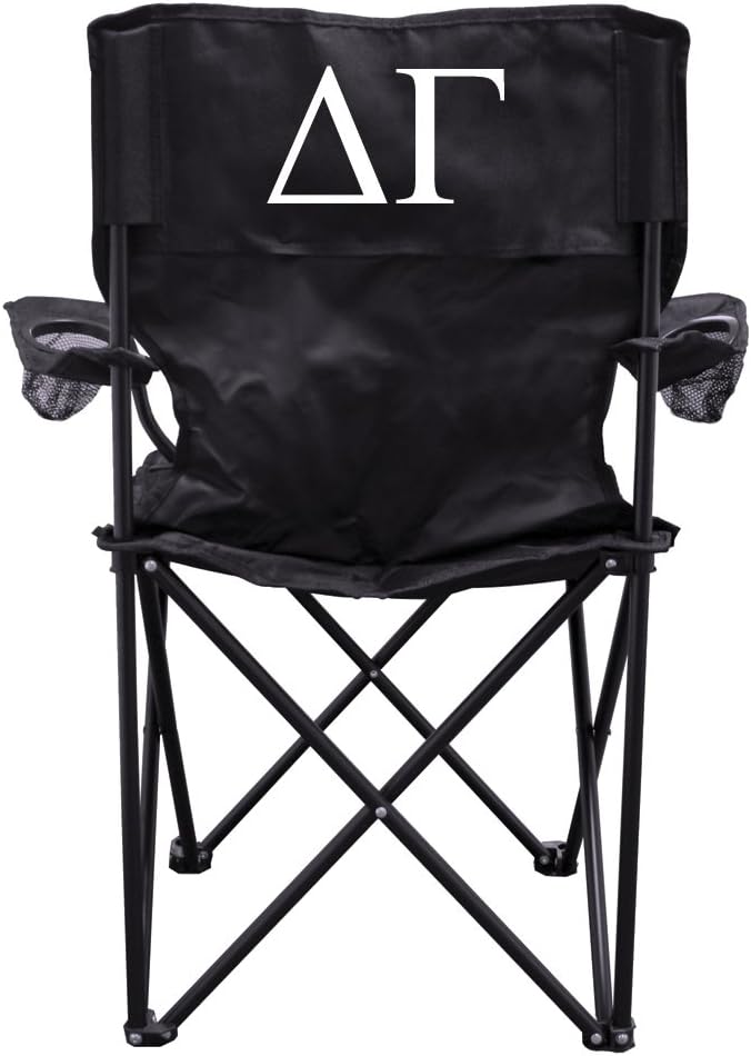 VictoryStore Outdoor Camping Chair - Delta Gamma Black Folding Camping Chair with Carry B