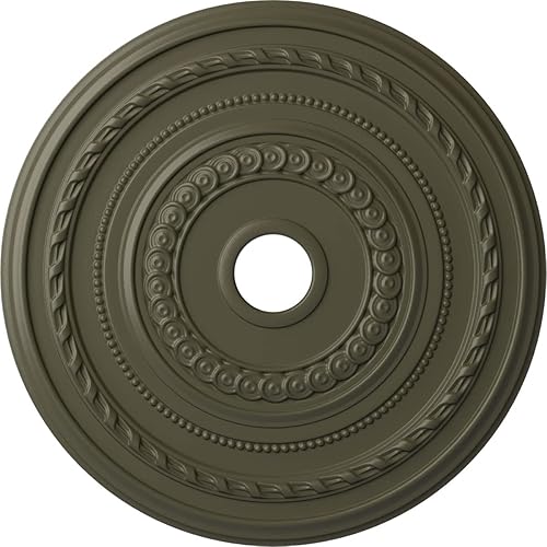 Miniatura 97 de Ekena Millwork CM25COUWF Cole Medallón de techo, 65.8525cmOD x 9.575cmID x 1 3/8"P, pintado a mano blanco ultra puro