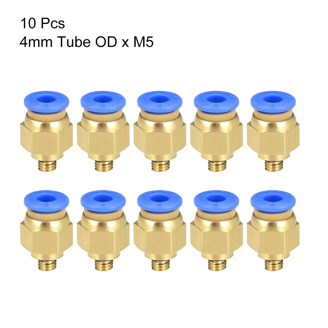 10 Stück Pneumatik-Schnellkupplungen JPC4-M5 – Außengewinde 5 Mm, Einsteck-Ø 4 Mm, Für PU/Nylon-Schläuche, Industrie-Automatisierung
