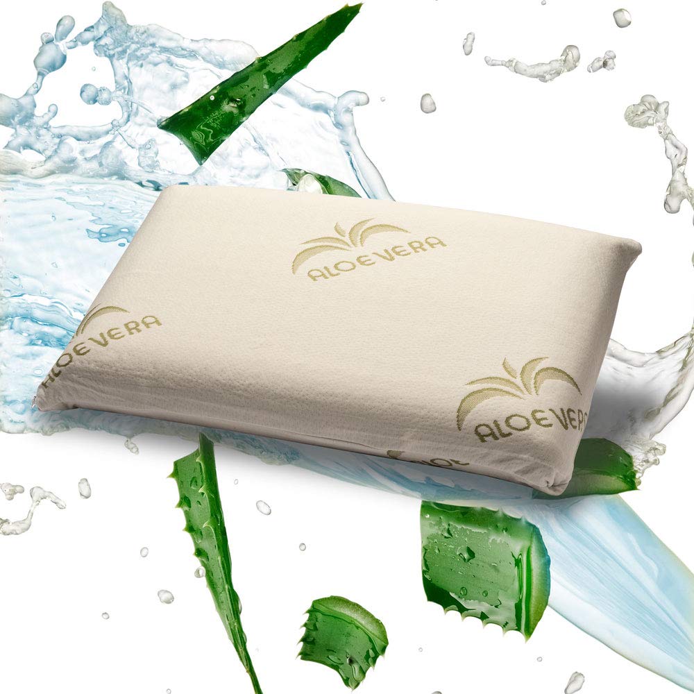 GEEMMA s.r.l. cuscino 100% lattice 40x70 cm H12 cm. Guanciale letto a modello saponetta con tessuto in ALOE VERA Sfoderabile e lavabile. Cuscino materasso Anallergico – MILK