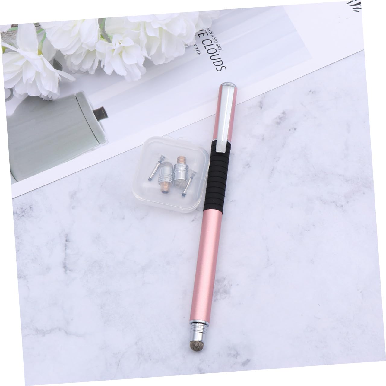 Gatuida 15piezas Lápices Capacitivos con Puntas De Repuesto Bolígrafo Táctil Doble Cara para Pantallas Compatible con Dispositivos Móviles y Tablets Color Rosa Dorado