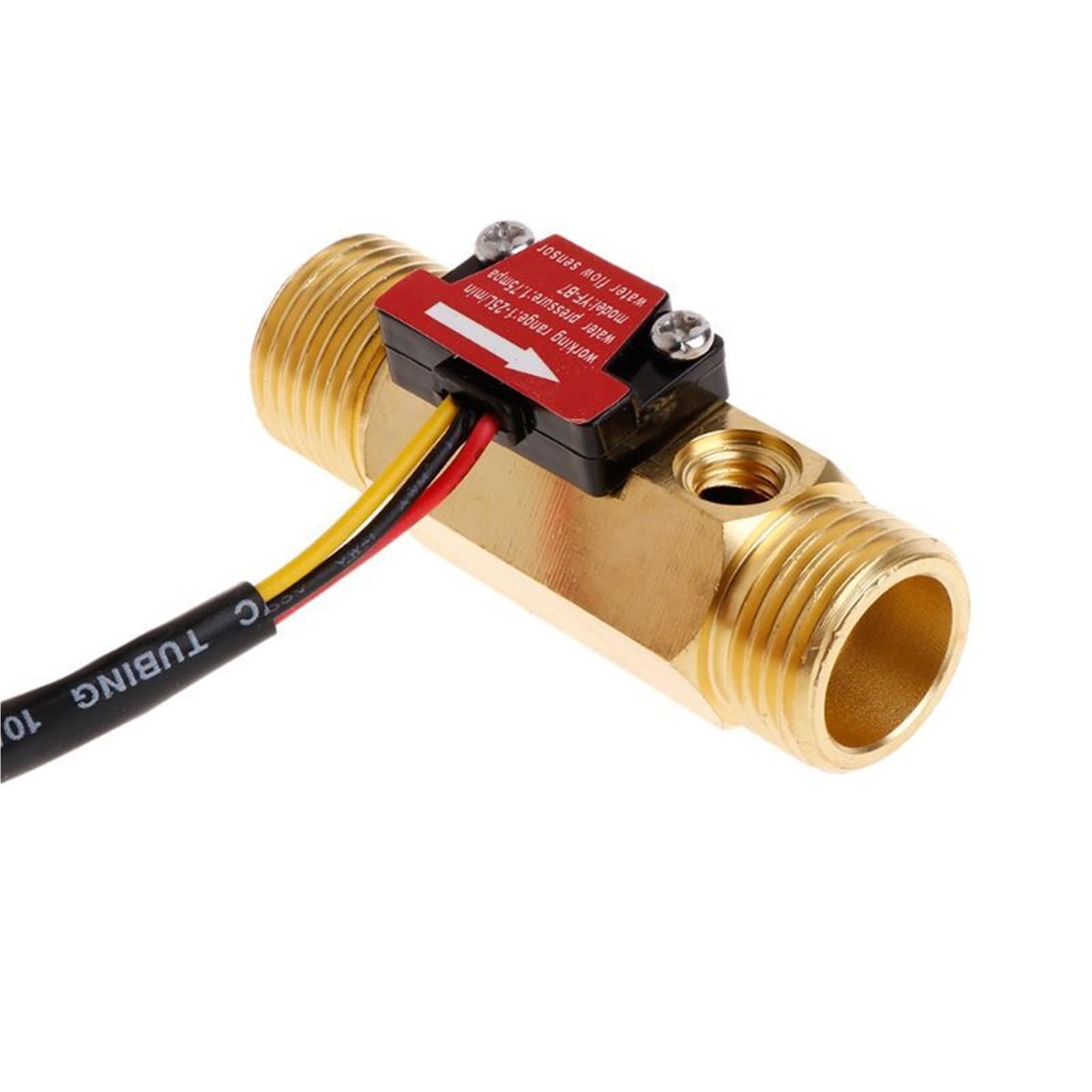 Contador de agua con entrada de latón. Medidor de Sensor de Flujo de Agua con pantalla LCD Digital, medidor de flujo, totámetro, registro de tiempo de temperatura con Sensor de flujo G1/2"