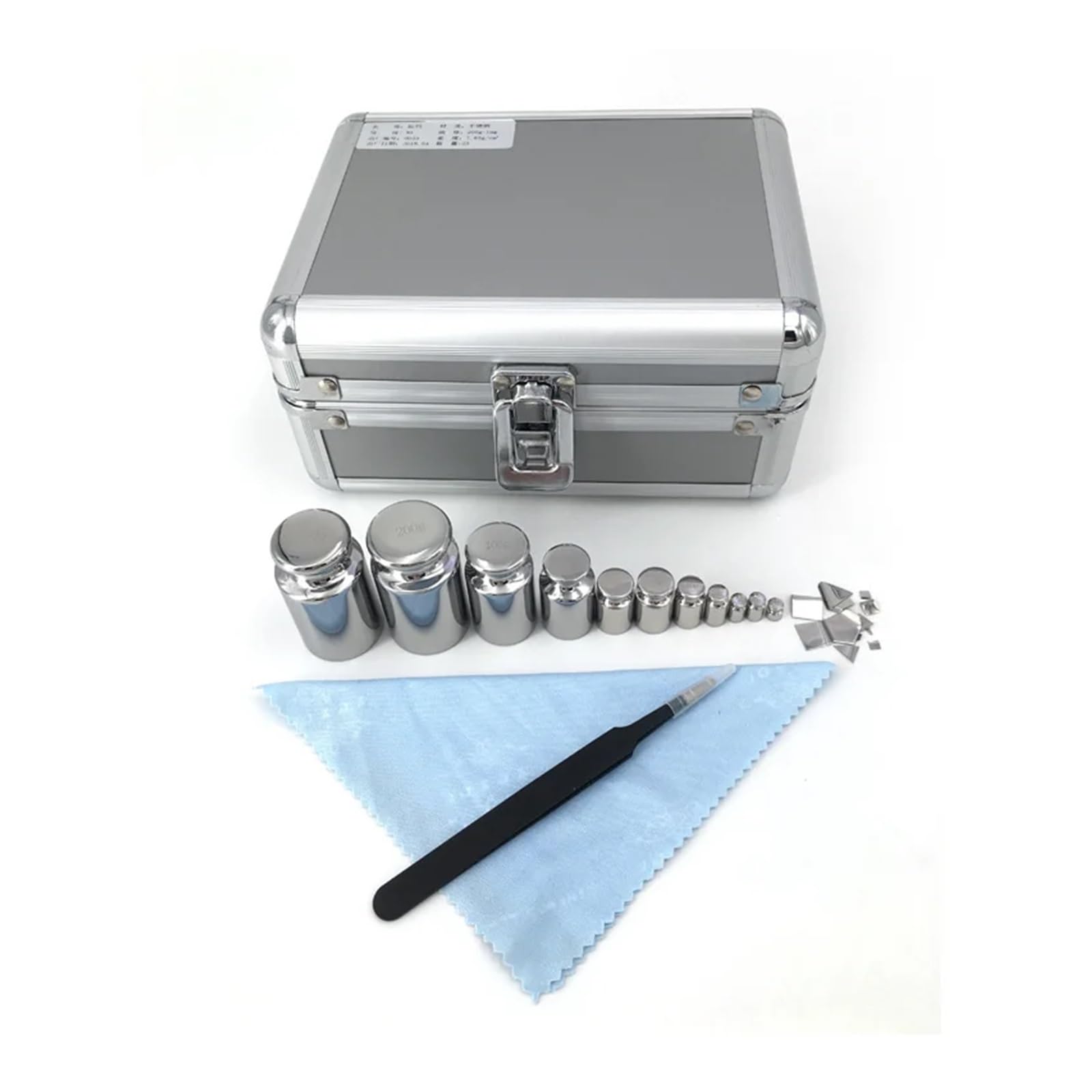 Balanzas de Portátiles, Juego de Pesas de calibración M1 de 1mg-200g, Juego de Pesas cromadas de Acero Inoxidable, balanza de precisión en Gramos, Calibración de Peso