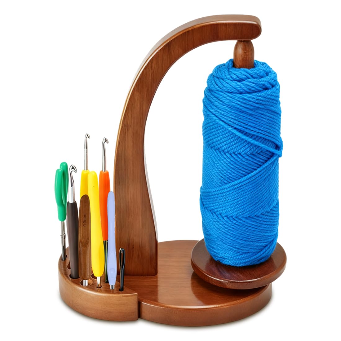Enrollador de lana, soporte magnético para ovillos de lana, carrete de lana giratorio, soporte para ovillos de lana, soporte para rollos de lana, soporte para rollos de lana de madera, para