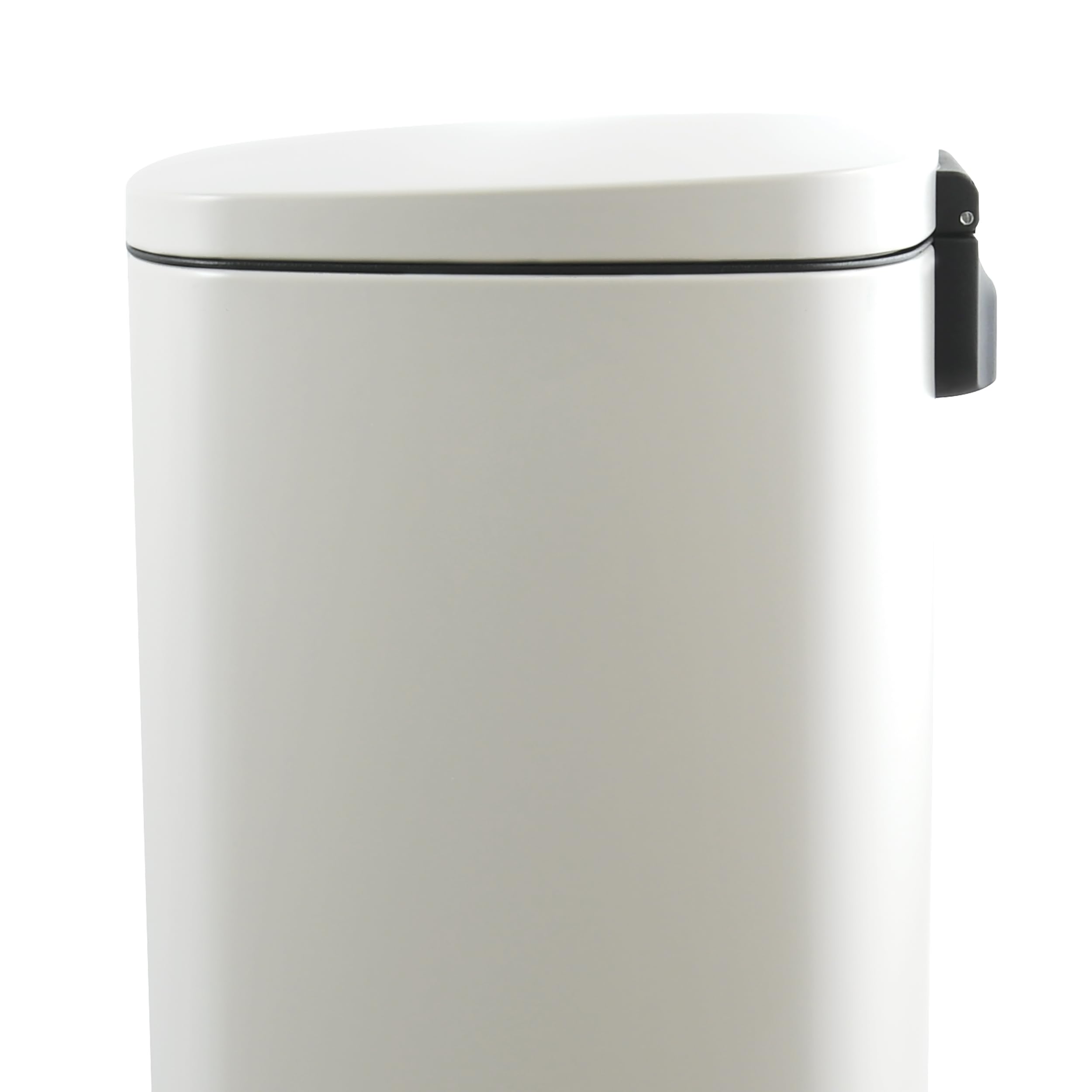 Spirella - Cubo de Basura con Pedal de Acero Modelo Modelo Akira - Diseño Moderno Rectangular con Acabado Antihuellas - Cierre Lento y Silencioso - Blanco Mate - 50L