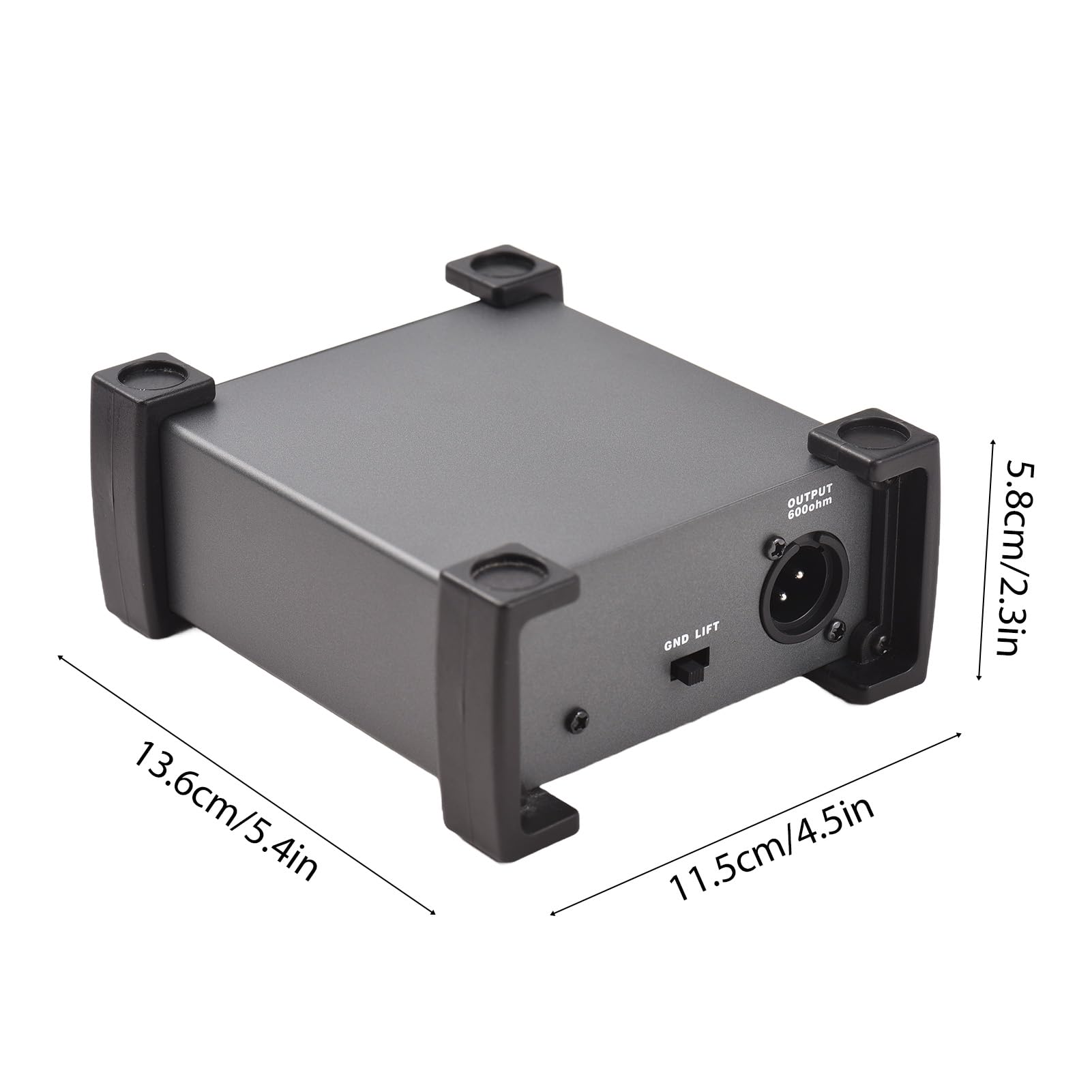 Btuty Unità DI-Box passiva a 1 canali Eliminatore di ronzio 1/4 '' strumento Direct Box a XLR Impedenza professionale Trasforma Isolatore Audio DI Direct Box