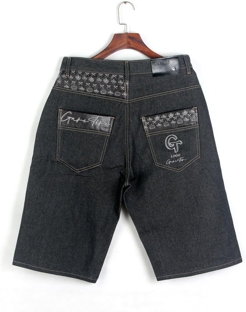   ブラック 極太バギー　デニムショーツ Amazon | [Bormran] ハーフパンツ デニムショーツ メンズ 極太