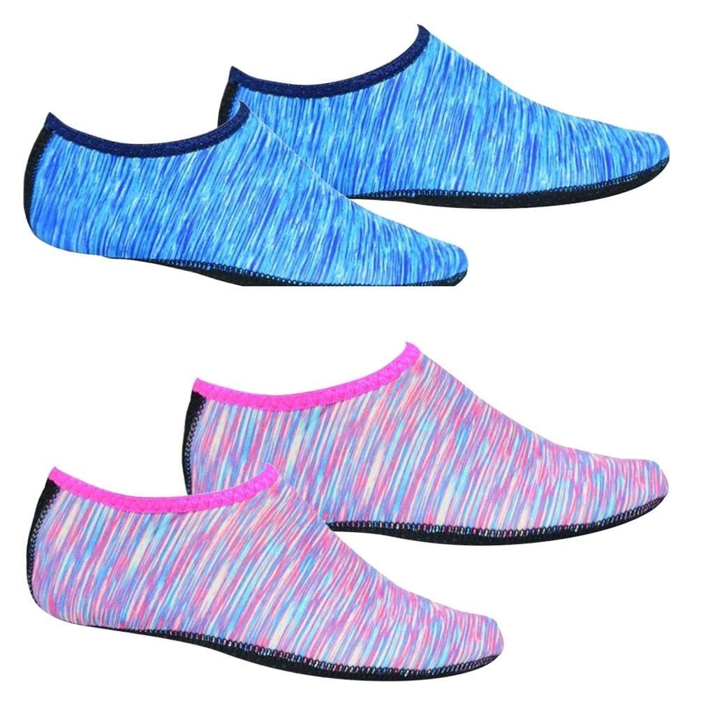 BNF® 2Pcs Soft Water Shoes Stretchy Socks Yoga Swim Shoe Dive Sock-Sporting Goods-Water Sports-Fins, Footwear & Gloves-Water Shoes-Men-1 Pair Blue Water Shoes1 Pair Pink Water Shoes