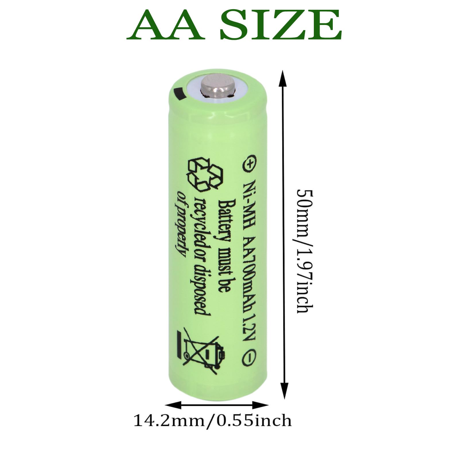16 Packungen Solarleuchten Batterien AA700 mAh 1,2 V Ni-MH wiederaufladbar Doppel-A-Akku für Outdoor-Solarleuchten, Lichterketten, Wegeleuchten