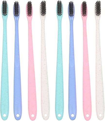 EXCEART Cepillos de dientes de carbón para adultos, cepillo de dientes de cerdas suaves, cepillo de dientes de carbón, herramientas de limpieza oral