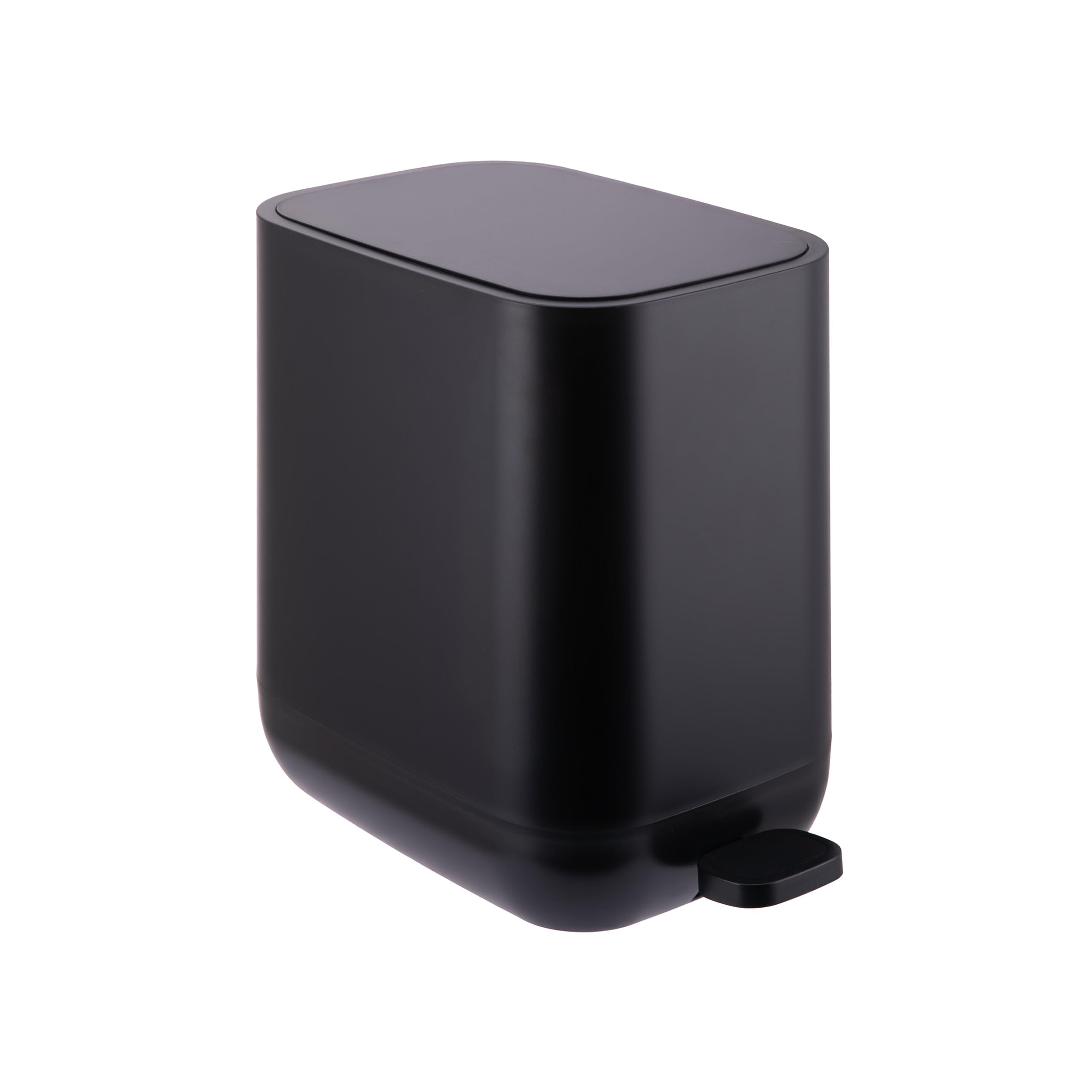 Relaxdays Cestino Relaxdays, 7 L, Chiusura Soft, Secchio Interno Rimovibile, plastica Opaca, a Pedale, Nero, 30x18x28 cm