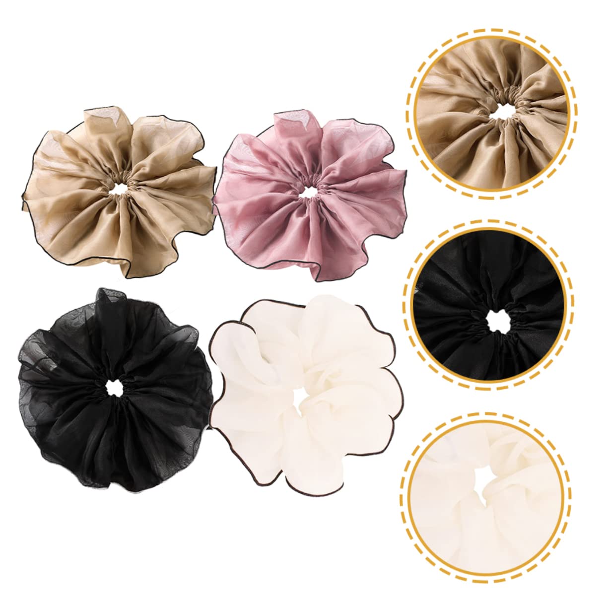 FRCOLOR 16piezas Scrunchies De Pelo Elásticos Para Mujer Coleteros De Moda Neutros Para Coletas y Peinados