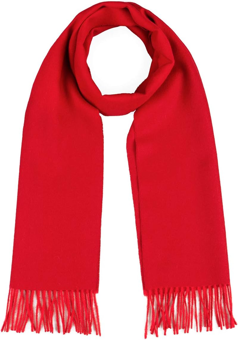 Inca FashionsLuxury 100% Pure Baby Alpaca Scarf, for Men and Women - A Great Gift Idea in Many Colors (Red)