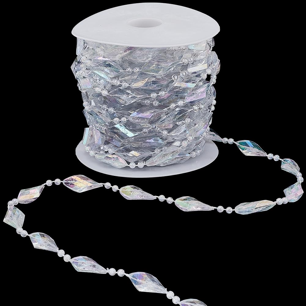 Guirlande en cristal transparent sapin de Noël rouleau perles plastique mariage 10m
