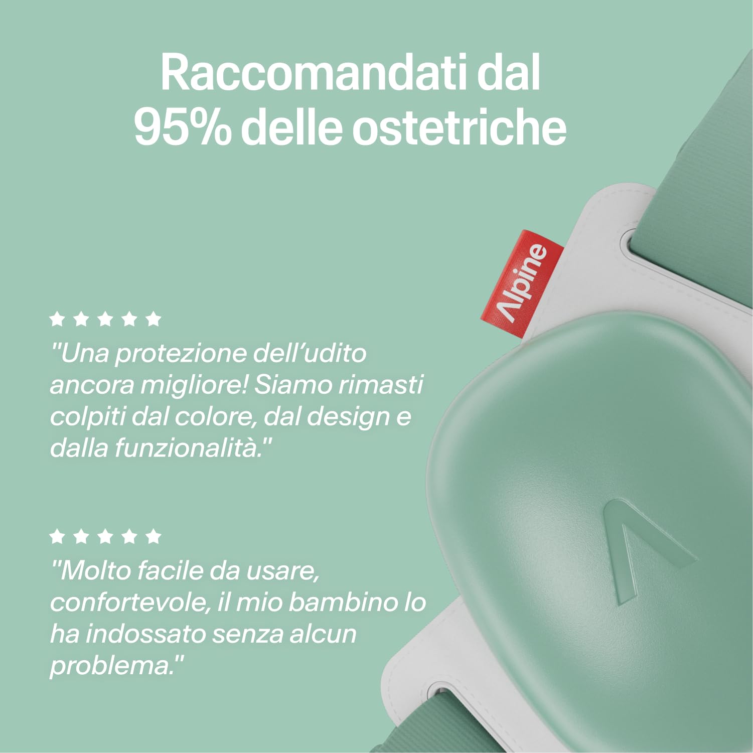 Alpine Muffy Baby Comfort Paraorecchie Neonati Protezione Udito 24 dB Verde
