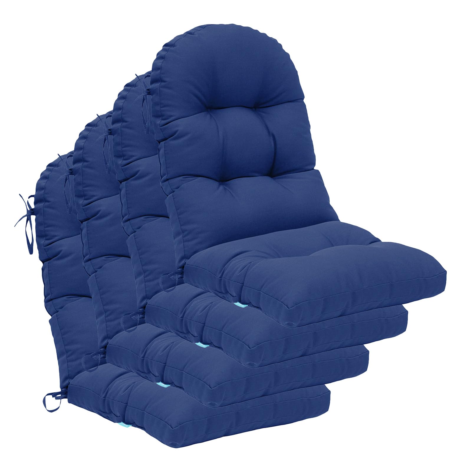 Photo 1 of **SEE NOTES**QILLOWAY Indoor/Outdoor High Back Chair Cushion for Adirondack,Spring/Summer Seasonal All Weather Replacement Rocking Chair Cushions. (4 Counts, Navy) Set of 4 Navy