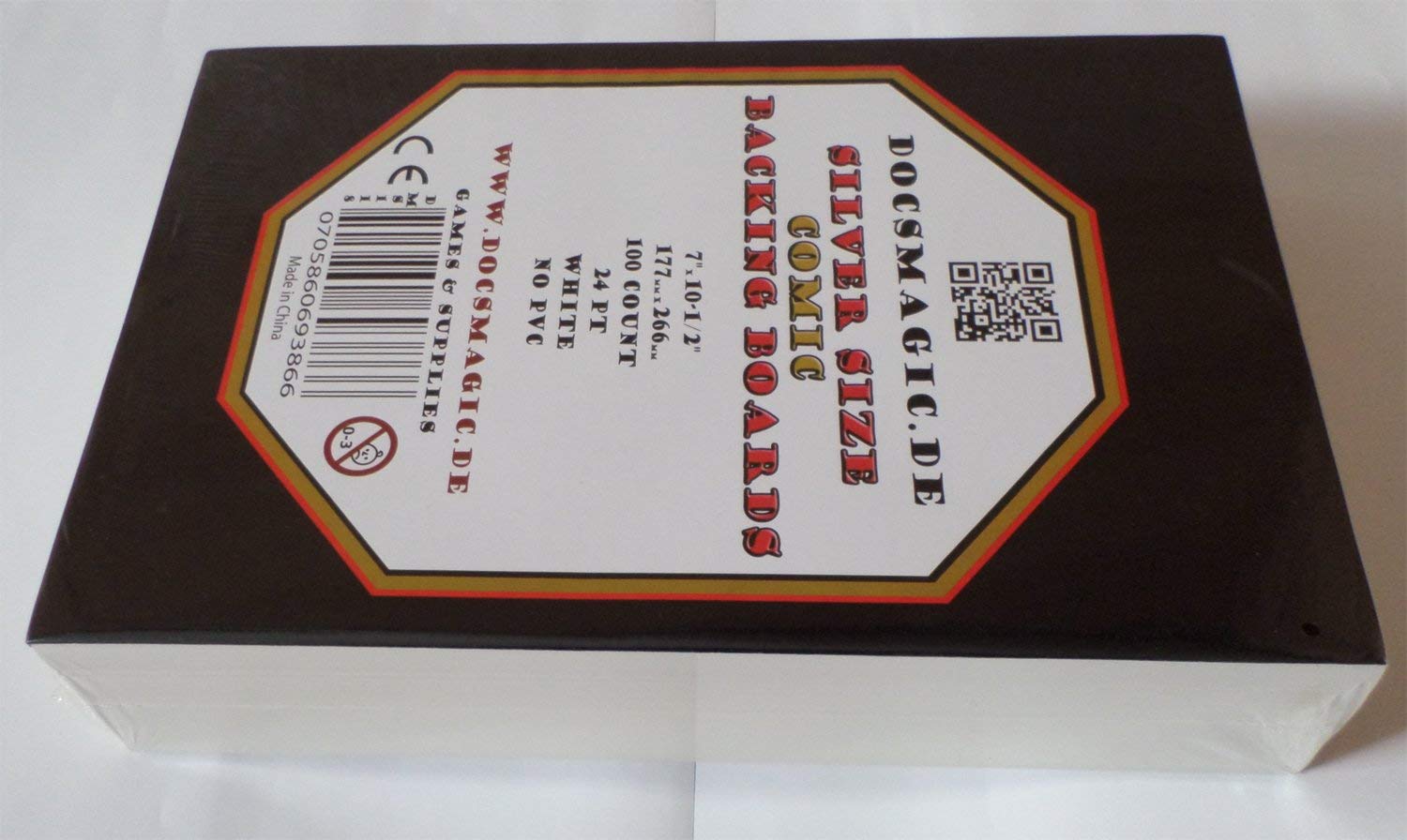 docsmagic.de 100 Silver Size Resealable Comic Bags + Backing Boards - Combo Pack 181 x 266 mm