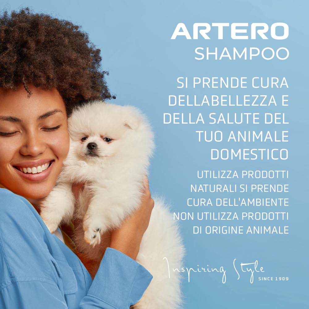 Artero Idratante. Shampoo per cani Ottima idratazione per Yorkshire Terrier, Bichon Maltese e animali a pelo lungo o pelliccia secca o rovinata. Con biotina.