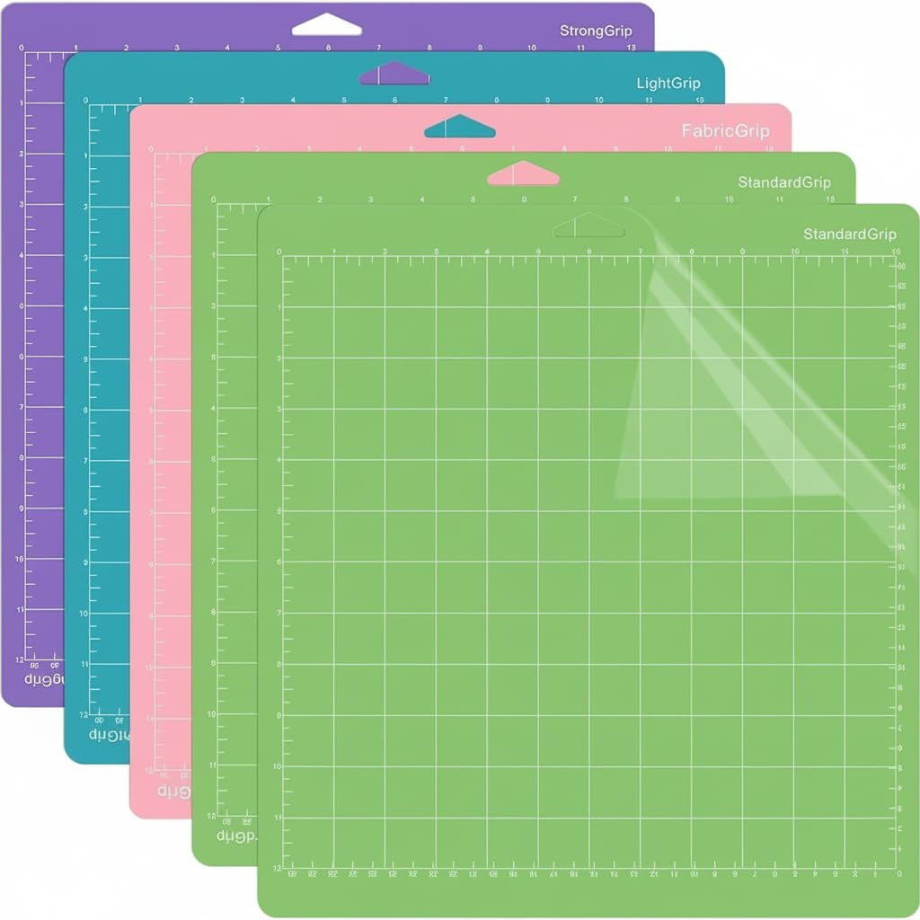 5PCS Cricut Cutting Mat Set, 12x12inch Cutting Mat Adhesive Gridded Replacement Crafting Mats Design Cricket Cutting Mats for Cricut Explore Air 2/Air/One Maker