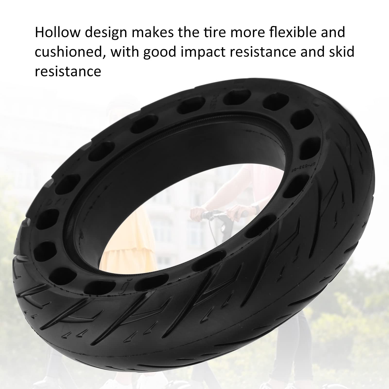 Neumático de Scooter, neumático de Scooter eléctrico, neumáticos sólidos de 10 x 2,50, neumático de Repuesto elástico a Prueba de explosiones para Scooter eléctrico de 10 Pulgadas.