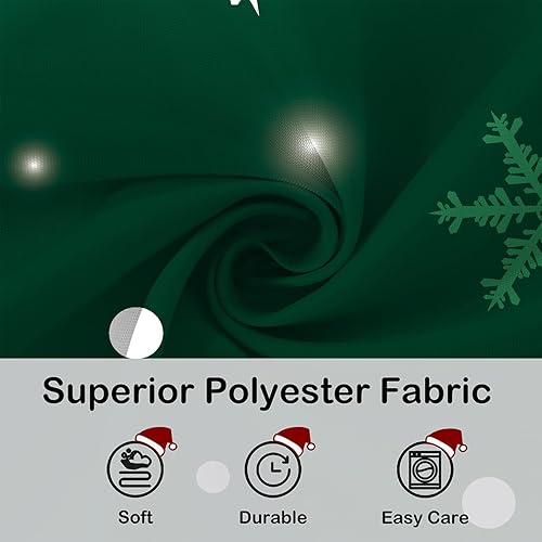 Miniatura 10 de YOSTEV Cortina de ducha azul de Navidad, cortinas de ducha de copos de nieve de Navidad para decoración de baño, cortina de ducha de vacaciones de