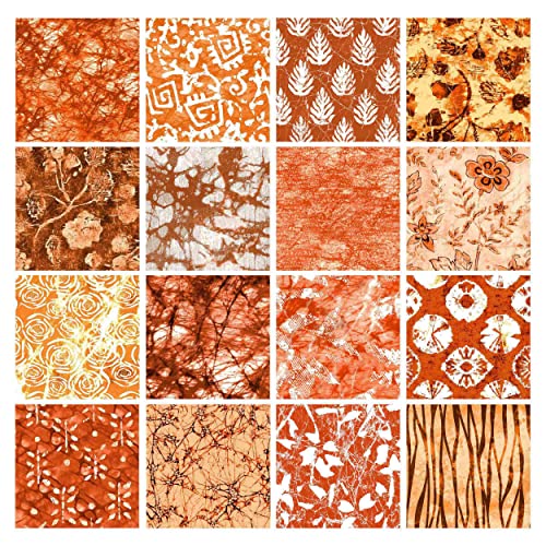 Tissu Quilting Coton Soimoi coupons orange batik loisirs créatifs