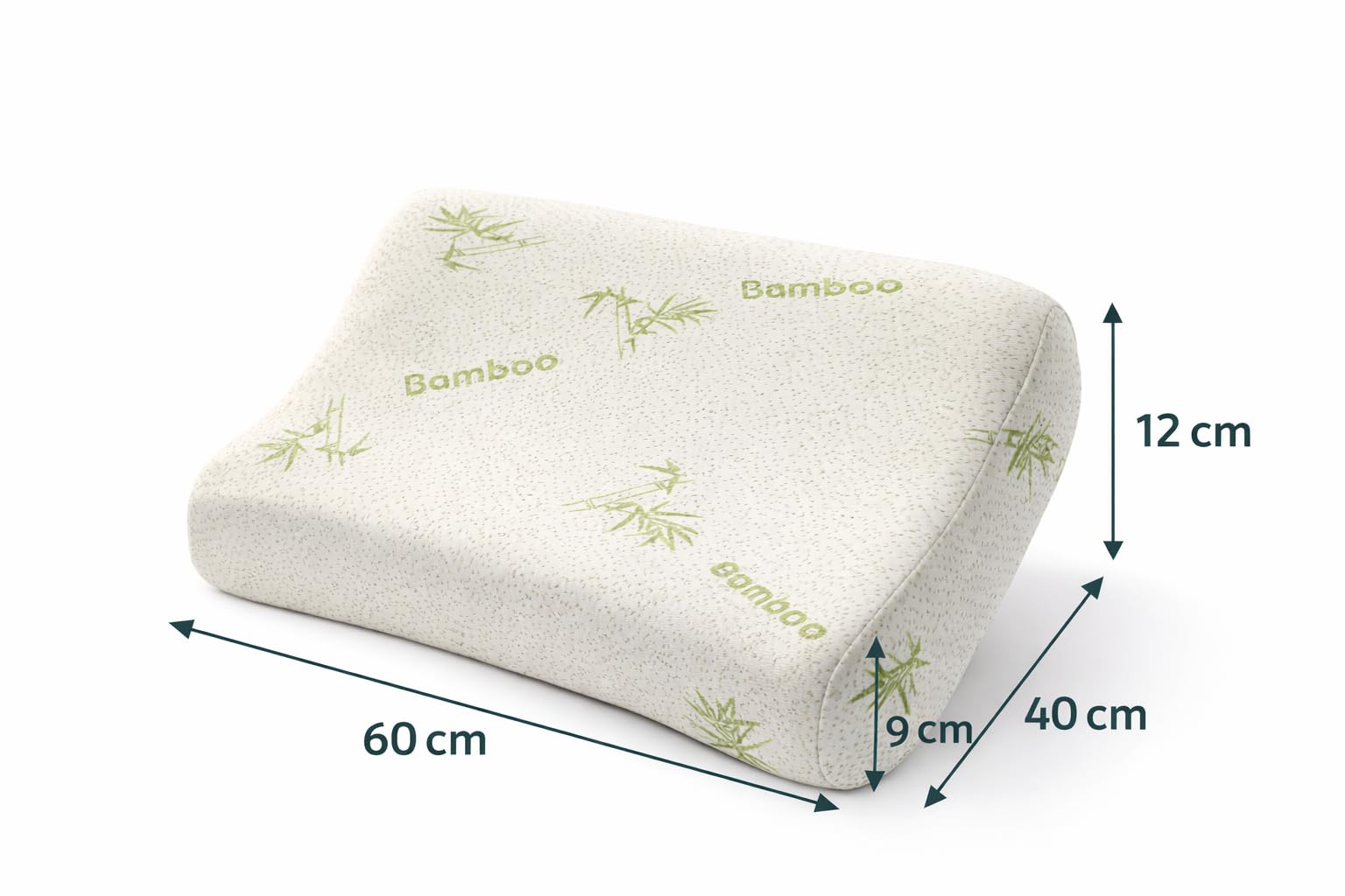 Cuscino Cervicale Memory Foam per Dormire Ortopedico Aloe Vera Guanciale a Doppia Onda Ideale per Supporto al Collo Ergonomico Traspirante Antirussamento Anallergico Federa Bamboo Lavabile