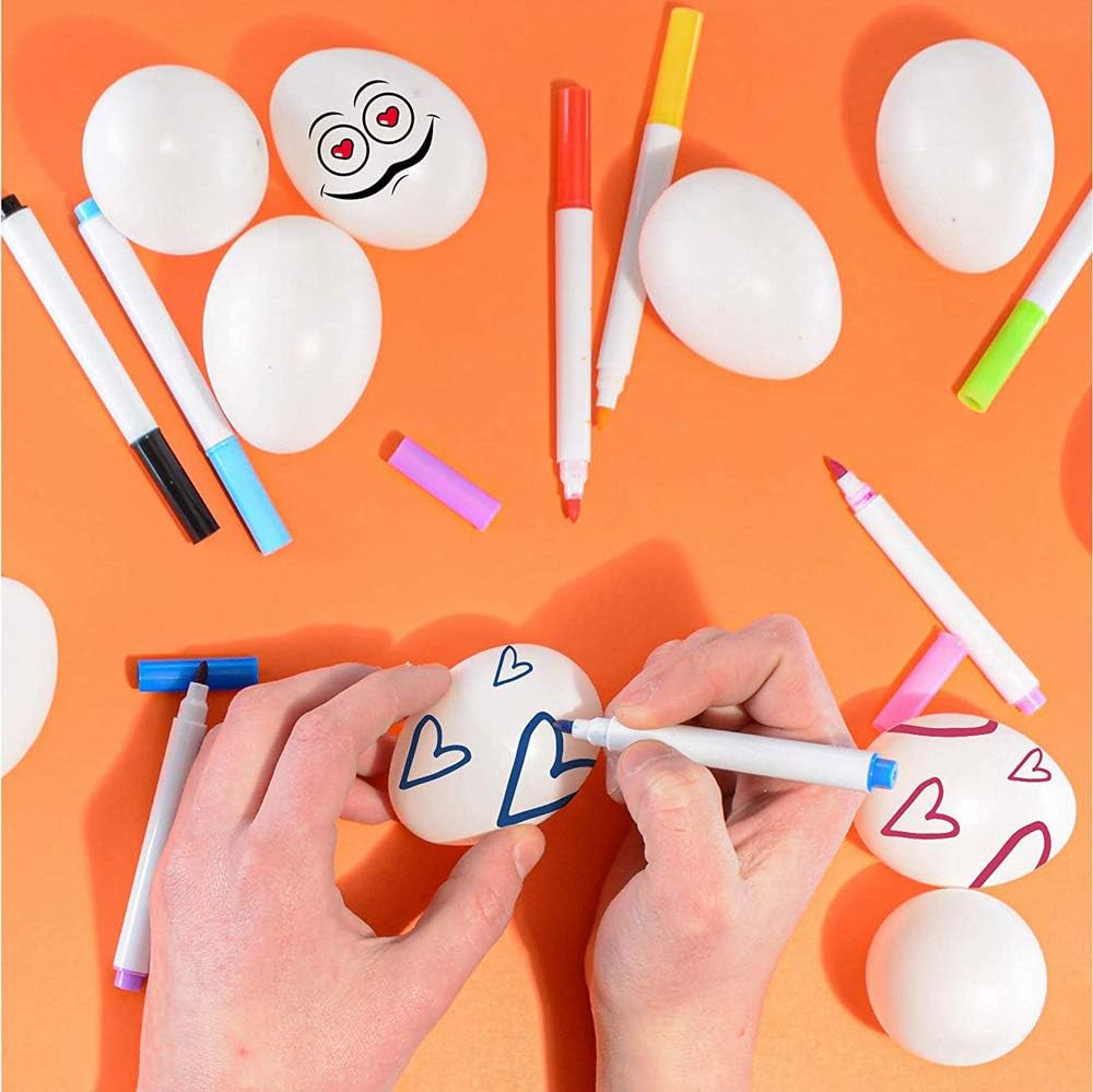 30pcs 2-3/8" Blank White Plastic DIY Easter Eggs