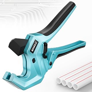 SHALL Ratchet PVC Pipe Cutter Up to 2-1/2" - Heavy-Duty Aluminum Tool for PVC, PEX, PE, PPR Pipes & Hoses with SK5 Blade