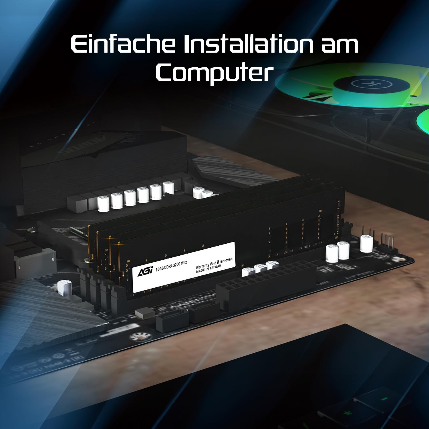 AGI UD138 32GB Kit 2x16GB DDR4 RAM 3200 MHz 260 Pin Arbeitsspeicher PC | Latenz CL22, Non-ECC U-DIMM Speichermodu,. Zuverlaessiges Hardware Upgrade kompatibel mit Desktop-Computern